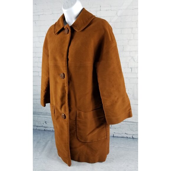 Betty Rose Montoro Suede Large L Soft Deep Harvest Orange Brown Coat Vintage - Picture 2 of 12